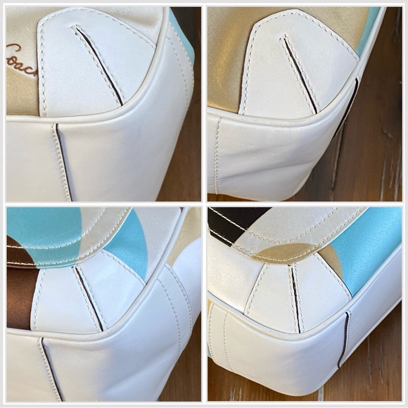 Coach Y2K Scraf Print Ergo 2006 Turquoise Khaki Brown HTF - Picture 12 of 17